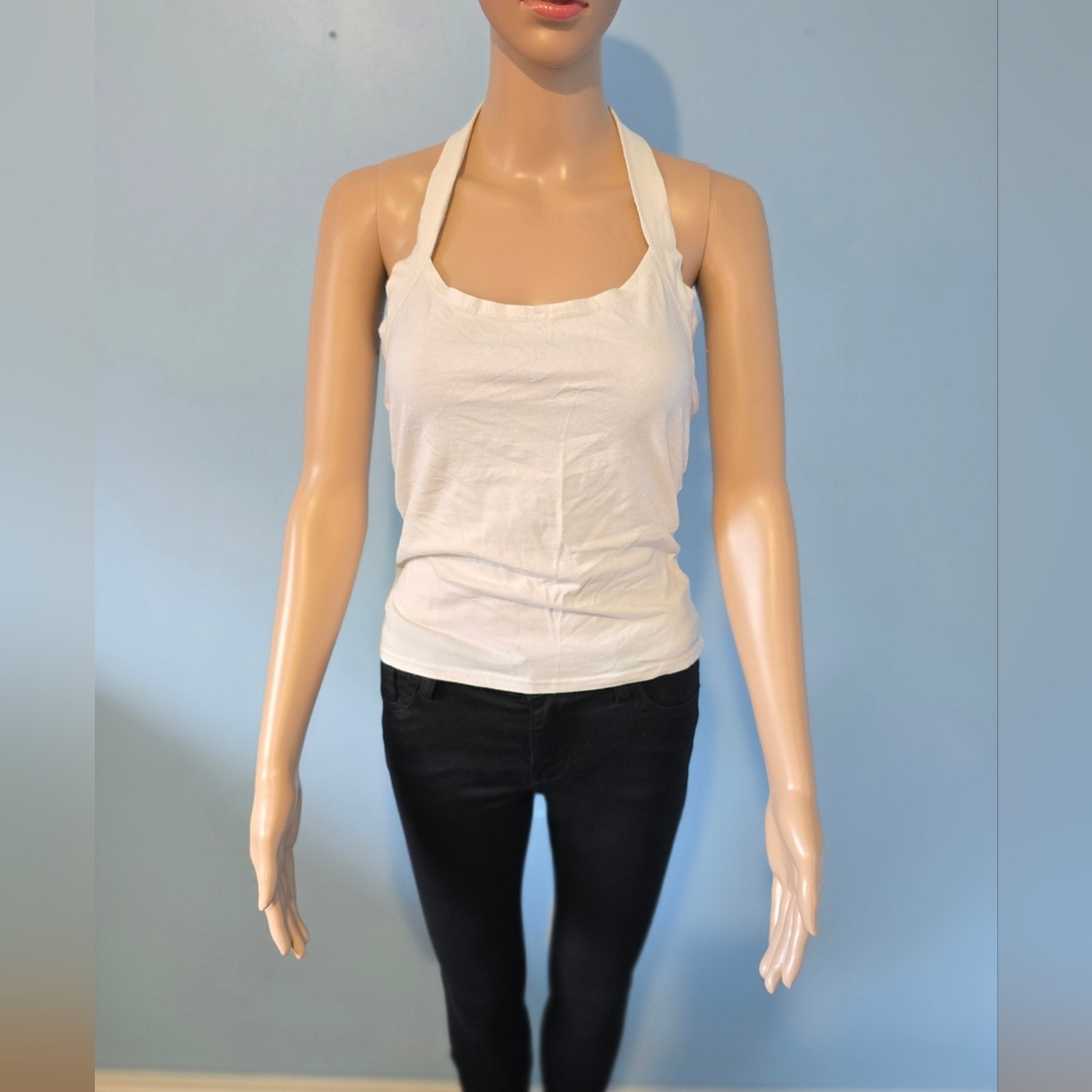 White Halter Neck Women's Top